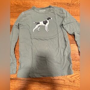 Crewcuts Olive Long Sleeve Tee with Dog Graphic